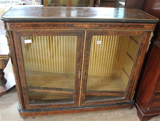 Victorian inlaid walnut pier cabinet